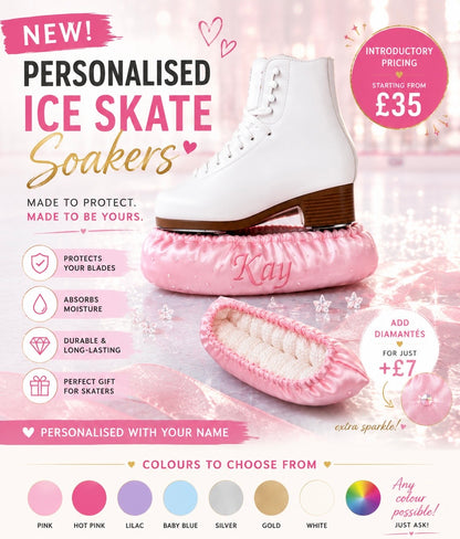Personalised Embroidered Ice Skate Blade Soakers