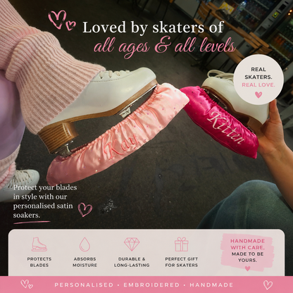 Personalised Embroidered Ice Skate Blade Soakers