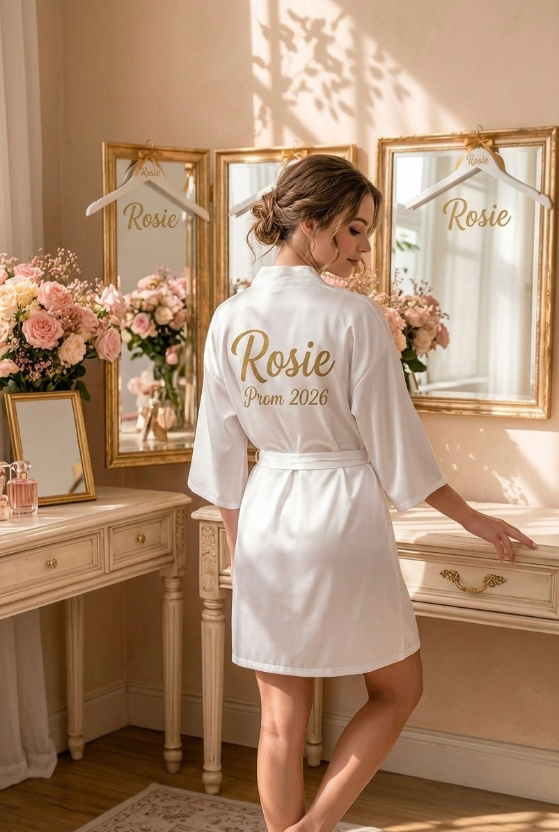 Personalised Prom Satin Robe
